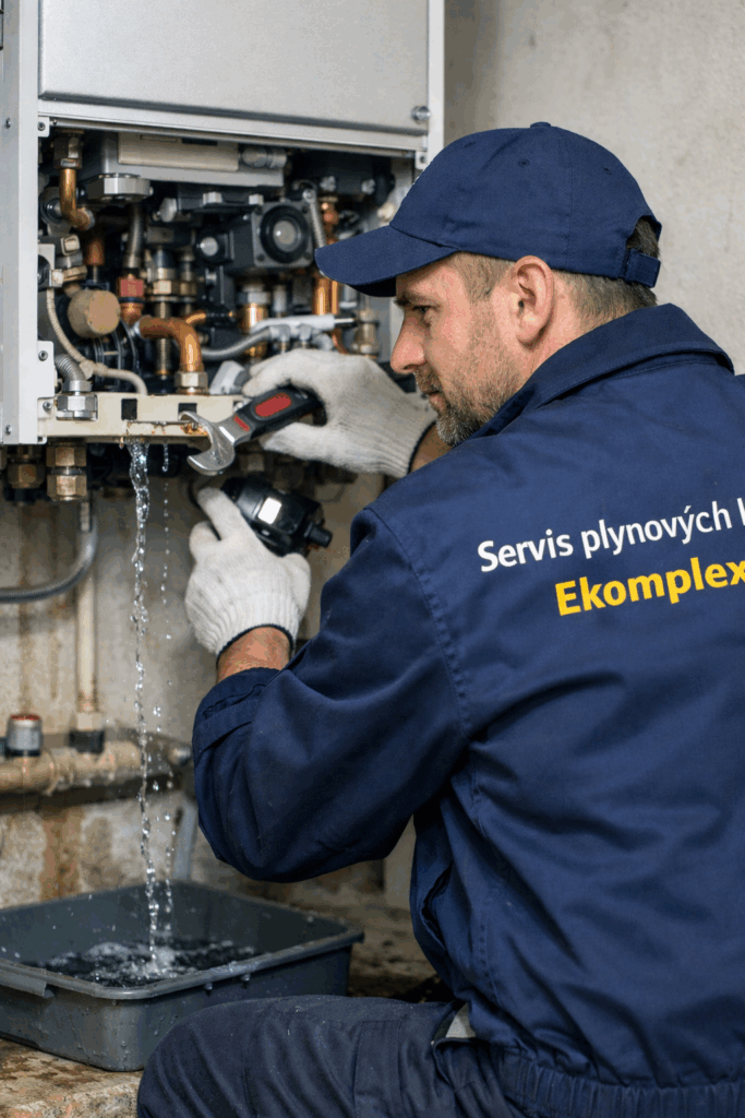 Oprava úniku vody z plynového kotle – Servis plynových kotlů Ekomplex